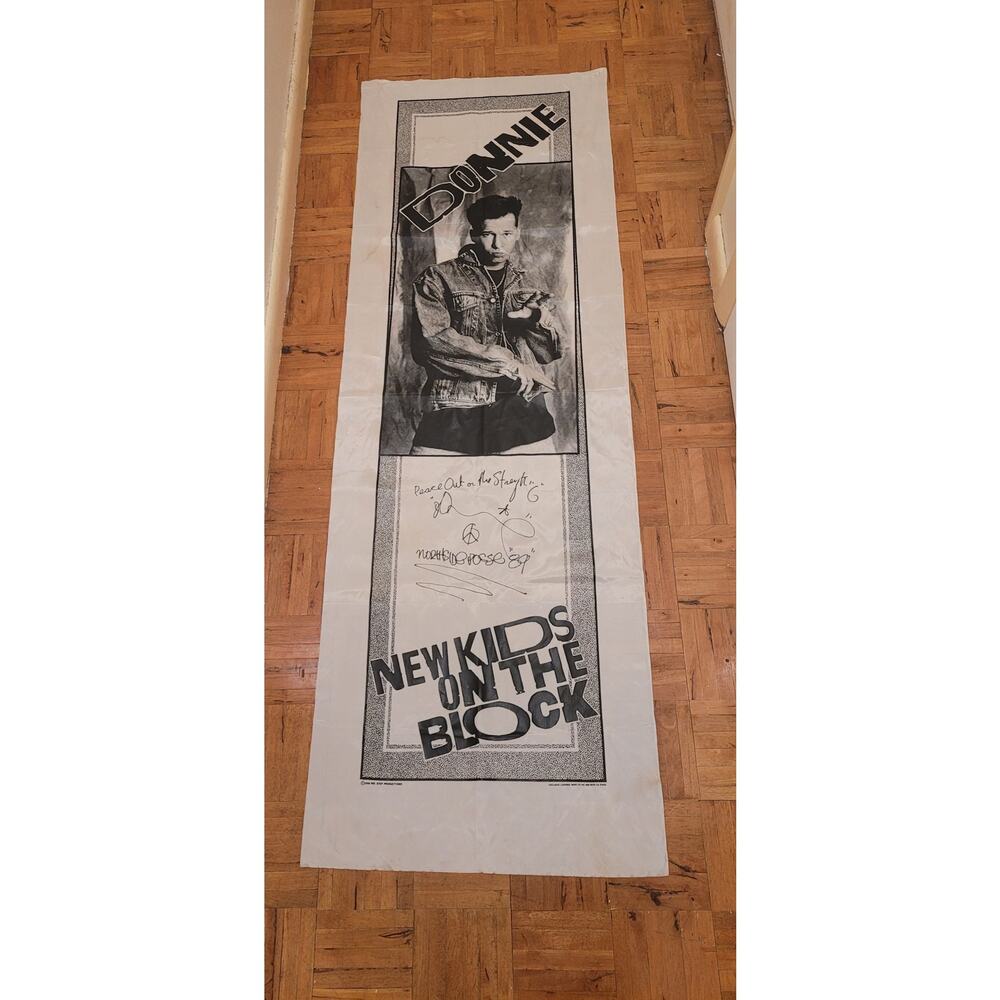 NKOTB Donnie Wahlberg fabuc wall hanging 5' 7.5 inches x 11.5 in 1990 collectibl